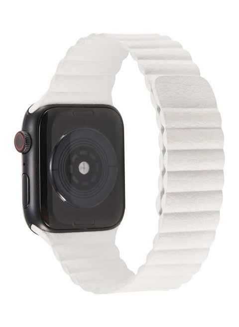 Two Loop Magnetic Replacement Strap Watchband For Apple Watch Series 1/2/3/4/5/6/7/SE 42-44-45mm White
