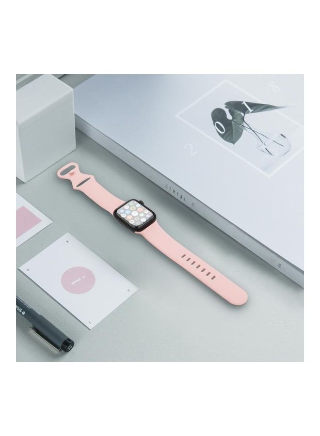 HuHa Double Wear TPU Silica Gel Replacement Watchbands For Apple Watch Series 1/2/3/4/5/6/7/SE 38-40-41mm Sand Pink - Image 5