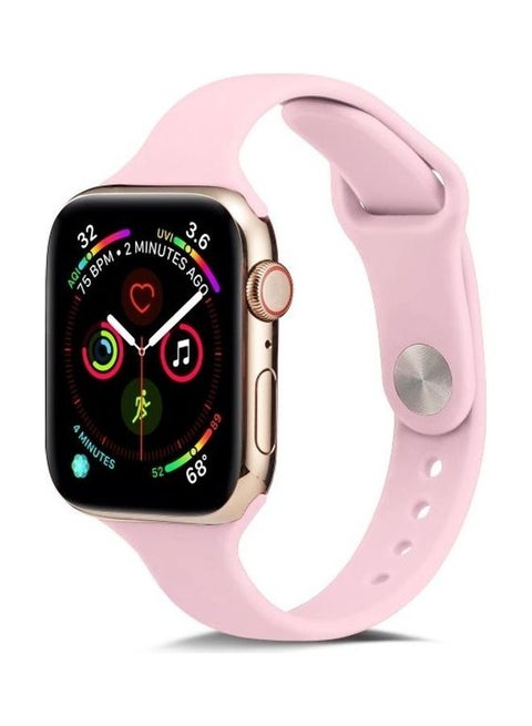 Thin Silicone Replacement Wrist Strap Watchband For Apple Watch Series 1/2/3/4/5 38-40mm Pink