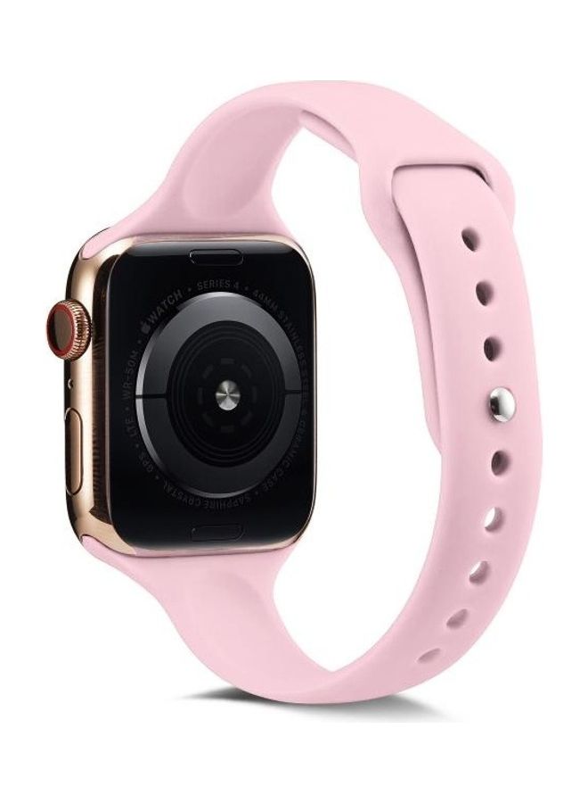 HuHa - Thin Silicone Replacement Wrist Strap Watchband For Apple Watch Series 1/2/3/4/5 38-40mm Pink - Image 1