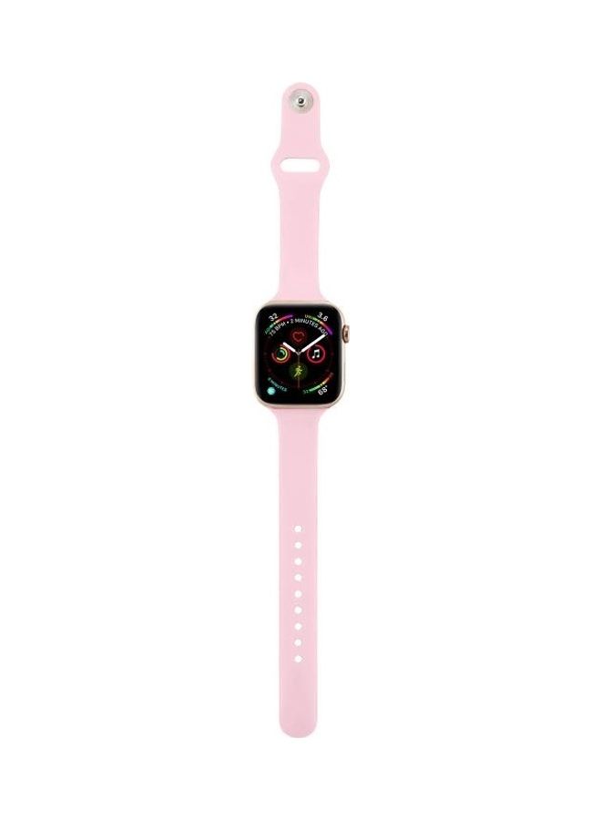 HuHa - Thin Silicone Replacement Wrist Strap Watchband For Apple Watch Series 1/2/3/4/5 38-40mm Pink - Image 1