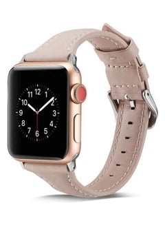 Thin Leather Replacement Wrist Strap Watchband For Apple Watch Series 1/2/3/4/5 38-40mm Pink