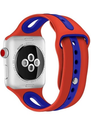 Replacement Watchband for Apple Watch Series 7/6/5/4/3/2/1/SE 38/40/41mm Red Orange/Blue - v1634574516/N51421048A_1