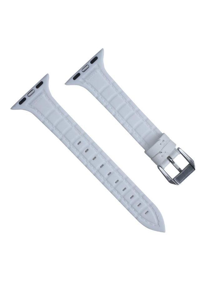 HuHa Replacement Watchband for Apple Watch Series 7/6/5/4/3/2/1/SE 42/44/45mm White - Image 2