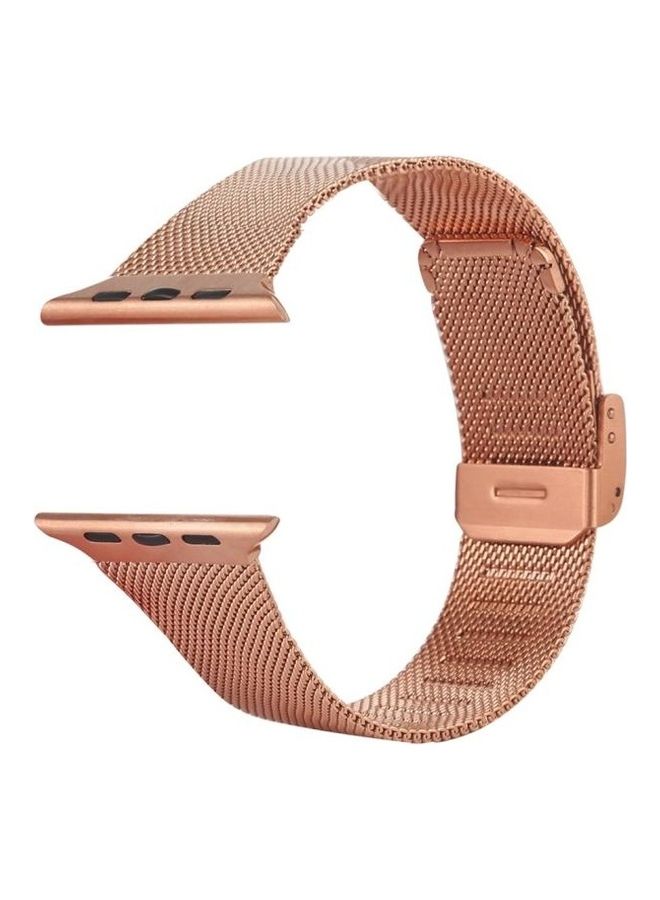 هوها سوار بديل لساعة أبل سيريس 7/6/5/4/3/2/1/SE مقاس 38/40/41 مم وردي ذهبي - Image 1