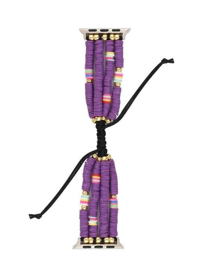 HuHa Ethnic Replacement Watchband for Apple Watch Series 1/2/3/4/5/6/7/SE 42/44/45mm Purple - Image 1