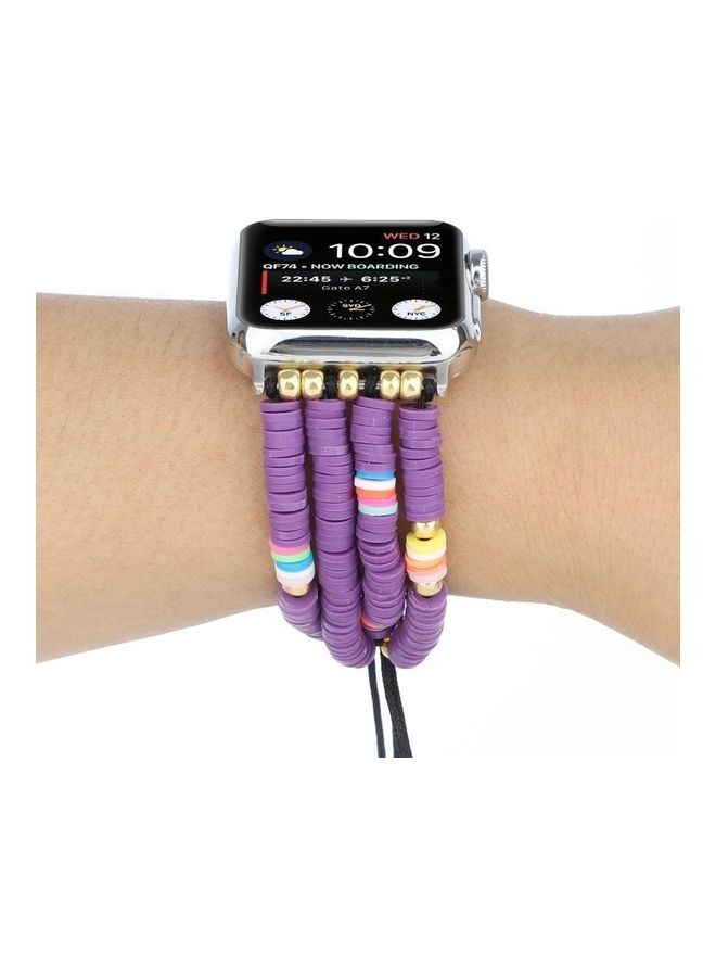 HuHa Ethnic Replacement Watchband for Apple Watch Series 1/2/3/4/5/6/7/SE 42/44/45mm Purple - Image 2