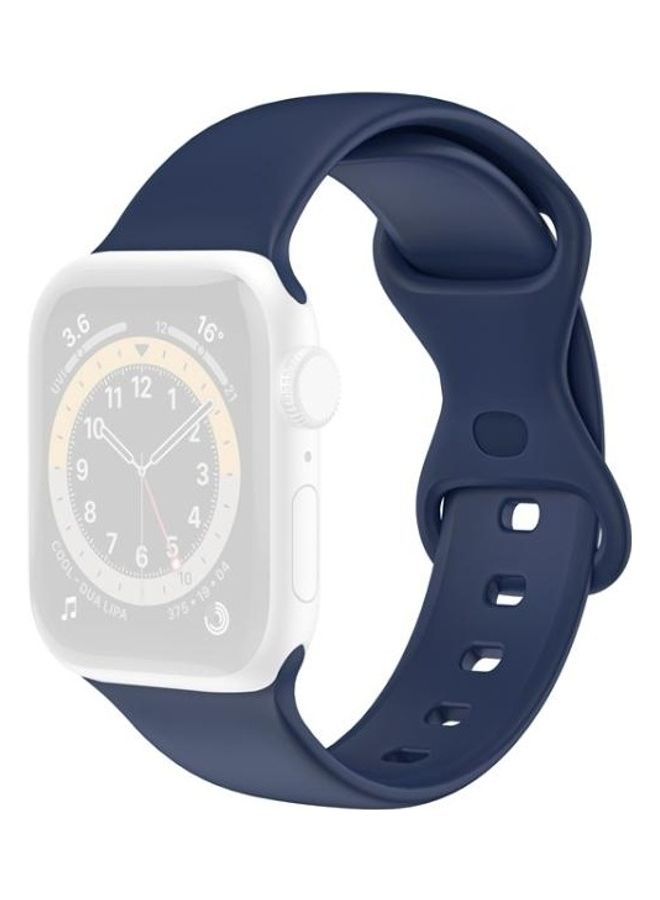 HuHa Double Wear TPU Silica Gel Replacement Watchbands For Apple Watch Series 1/2/3/4/5/6/7/SE 38-40-41mm Midnight Blue - Image 1