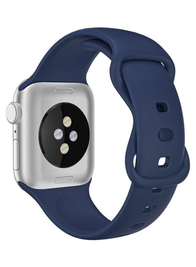 HuHa Double Wear TPU Silica Gel Replacement Watchbands For Apple Watch Series 1/2/3/4/5/6/7/SE 38-40-41mm Midnight Blue - Image 2