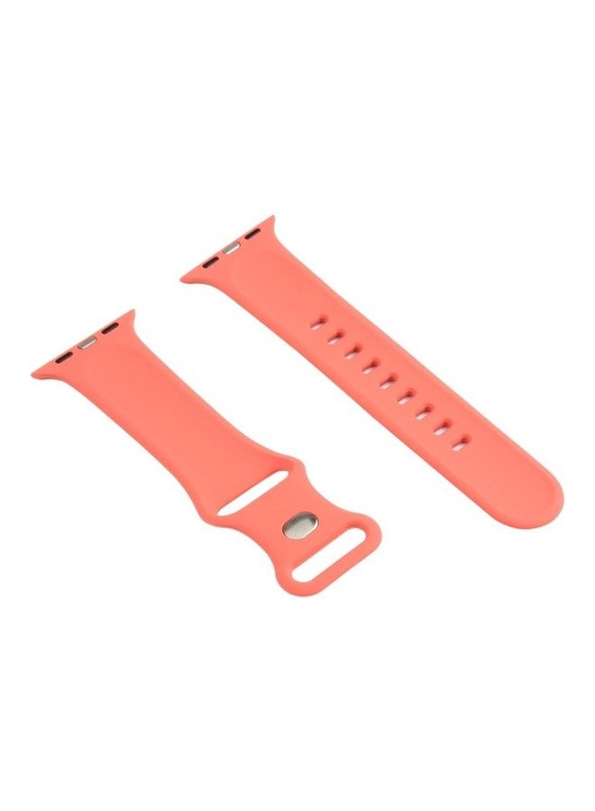 HuHa Double Wear Rivets Replacement Watchbands For Apple Watch Series 1/2/3/4/5/6/7/SE 42-44-45mm Rose Red - Image 2