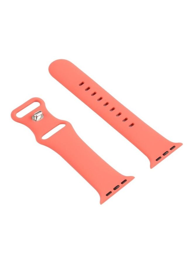 HuHa Double Wear Rivets Replacement Watchbands For Apple Watch Series 1/2/3/4/5/6/7/SE 42-44-45mm Rose Red - Image 3