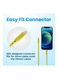Remson Apple MFi Certified Nylon Braided USB-C To Lightning Data Sync And Charging Cable 1.2m Yellow  - Image 3