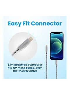 Remson Apple MFi Certified Nylon Braided USB-C To Lightning Data Sync And Charging Cable Grey  - Image 3