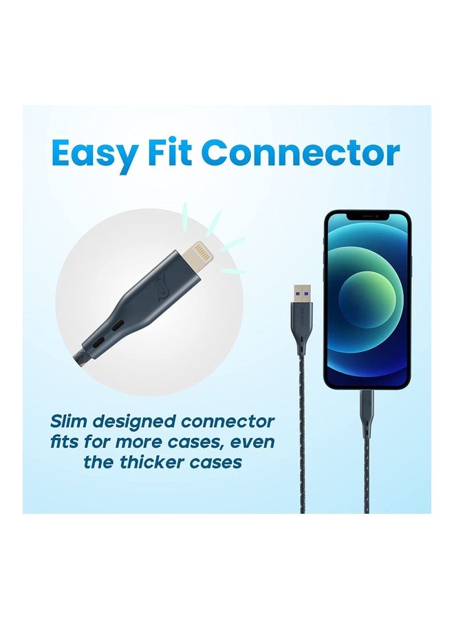 Remson - Apple MFi Certified Nylon Braided USB-A To Lightning Data Sync And Charging Cable 2m Blue - Image 1