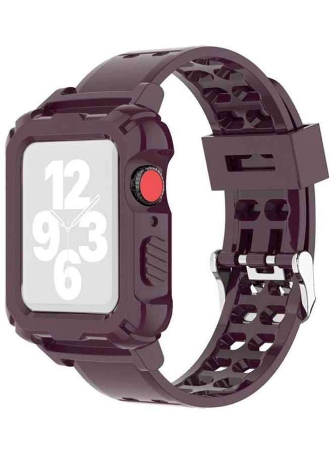 HuHa Glacier Transparent Jelly Replacement Strap Watchband For Apple Watch Series 6/SE/5/4 44mm Red - Image 1