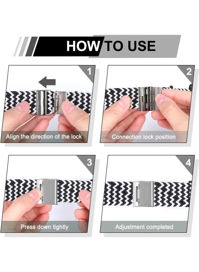 HuHa Replacement Strap For Apple Watch Series Horizontal Black/White - Image 5