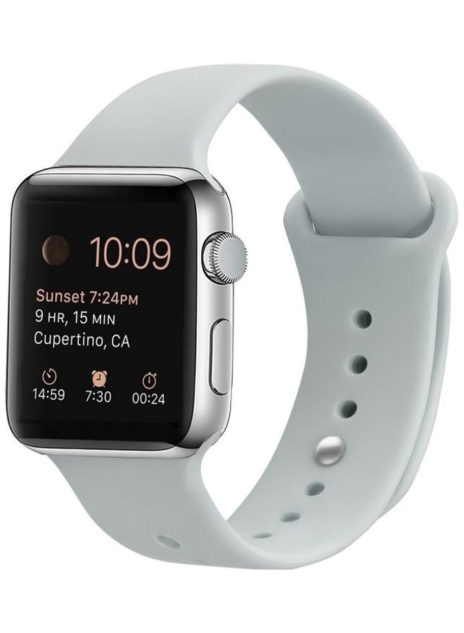 هوها سوار بديل من السيليكون لساعة أبل سيريس 7/6/SE/5/4/3/2/1 مقاس 41/40/38 مم أبيض فاتح - Image 3