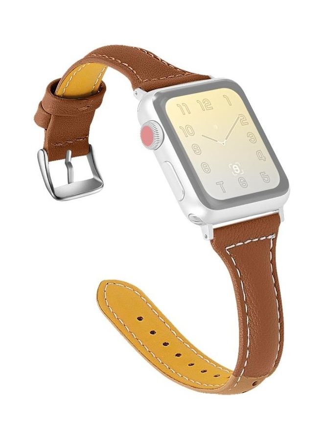 HuHa Replacement Watchband For Apple Watch Coffee Brown+Brown  - Image 2