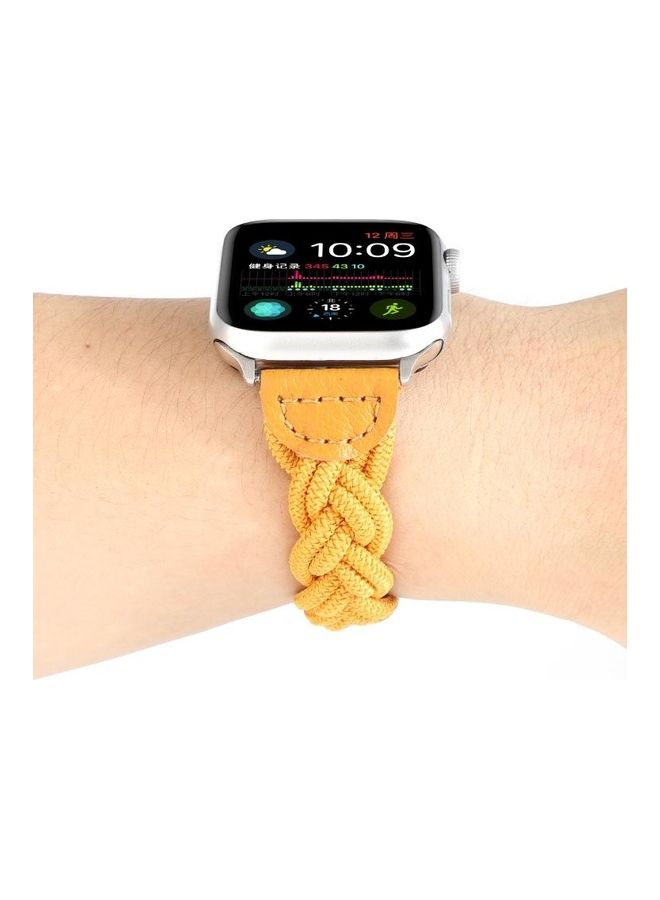 HuHa Elastic Woven Watchband For Apple Watch Series 1/2/3/4/5/6/7/SE 42-44-45mm Yellow - Image 5