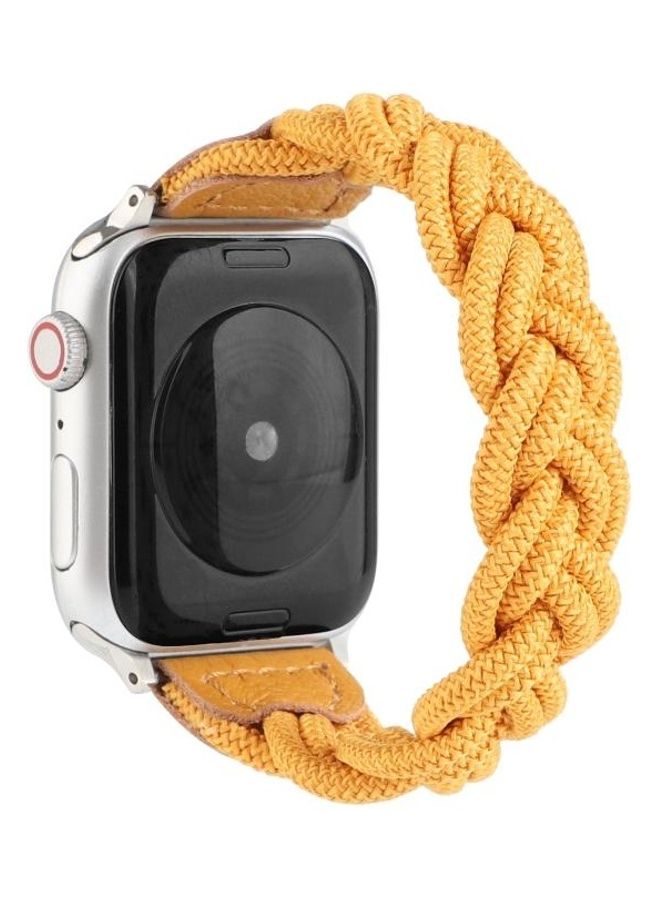 HuHa Elastic Woven Watchband For Apple Watch Series 1/2/3/4/5/6/7/SE 42-44-45mm Yellow - Image 1