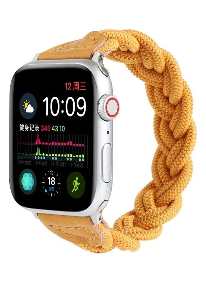 HuHa Elastic Woven Watchband For Apple Watch Series 1/2/3/4/5/6/7/SE 42-44-45mm Yellow - Image 3