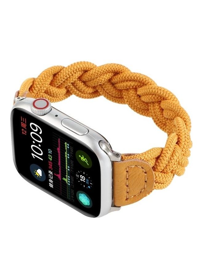 HuHa Elastic Woven Watchband For Apple Watch Series 1/2/3/4/5/6/7/SE 42-44-45mm Yellow - Image 4