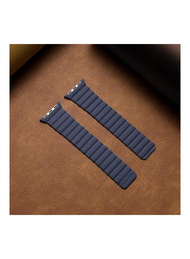 HuHa Two Loop Magnetic Replacement Strap Watchband For Apple Watch Series 1/2/3/4/5/6/7/SE 38-40-41mm Navy Blue  - Image 2