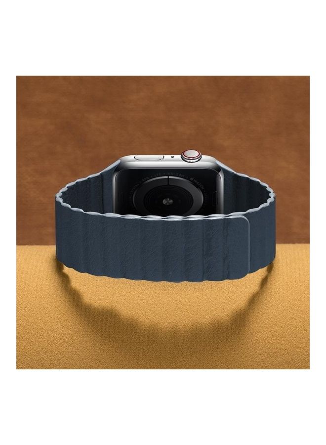 HuHa Two Loop Magnetic Replacement Strap Watchband For Apple Watch Series 1/2/3/4/5/6/7/SE 38-40-41mm Navy Blue  - Image 3