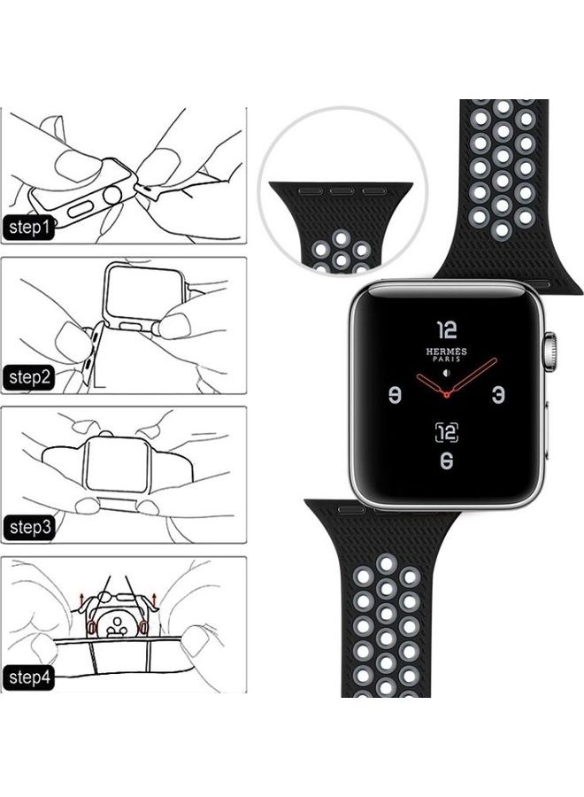HuHa Replacement Watchband For Apple Watch Black/Grey - Image 3