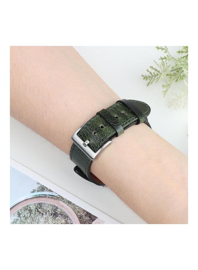 HuHa Replacement Watchband For Apple Watch Discolored Oil Wax Green - Image 5