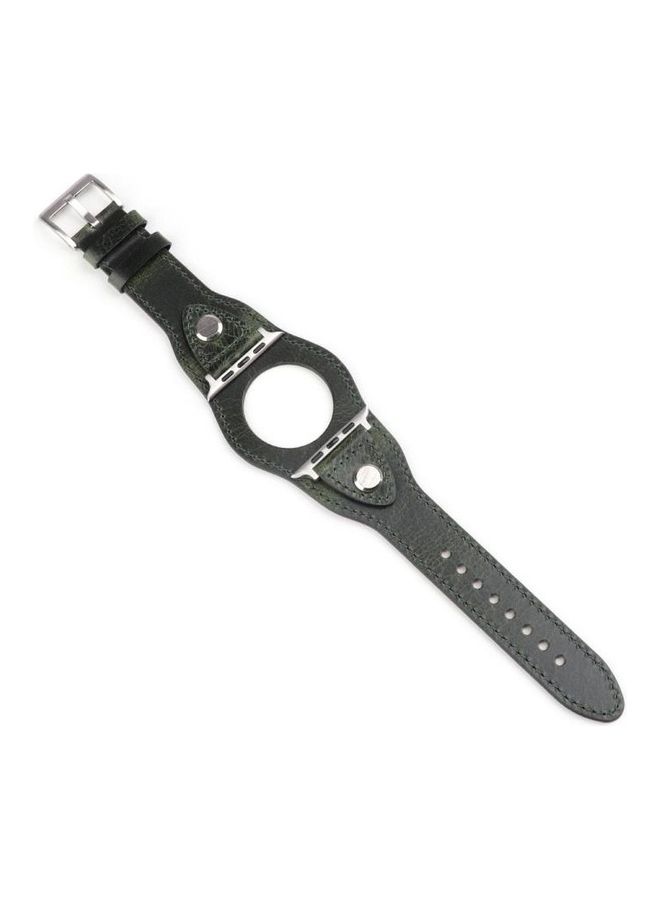 HuHa Replacement Watchband For Apple Watch Discolored Oil Wax Green - Image 1