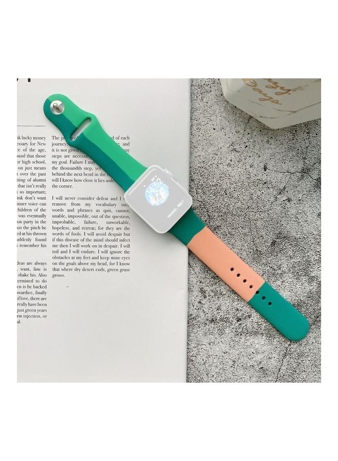 HuHa Colour Matching Replacement Watchband Dark Green/Light Green/Orange  - Image 1