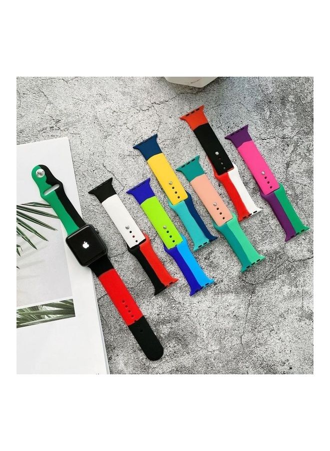 HuHa Colour Matching Replacement Watchband Dark Green/Light Green/Orange  - Image 4