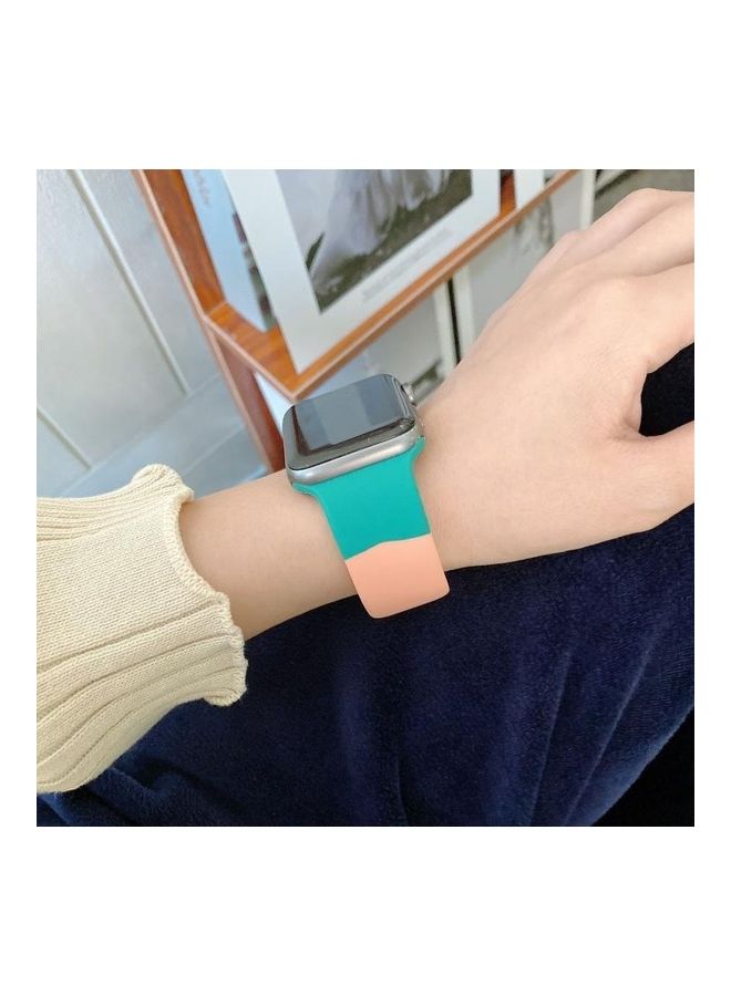 HuHa Colour Matching Replacement Watchband Dark Green/Light Green/Orange  - Image 2