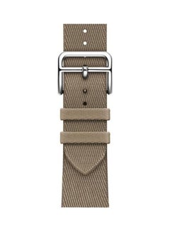 HuHa Two-Colour Nylon Braid Replacement Wrist Strap Watchband For Apple Watch Series 1/2/3/4/5/6/7/SE 38-40-41mm Light Khaki  - Image 2