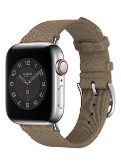 HuHa Two-Colour Nylon Braid Replacement Wrist Strap Watchband For Apple Watch Series 1/2/3/4/5/6/7/SE 38-40-41mm Light Khaki  - Image 3