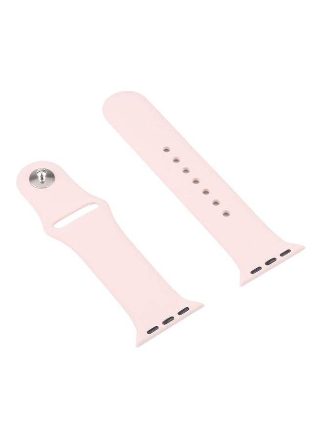 هوها سوار بديل من السيليكون مع غطاء حماية واق للشاشة لساعة أبل سيريز 3/2/1 قياس 42 مم وردي رملي - Image 3