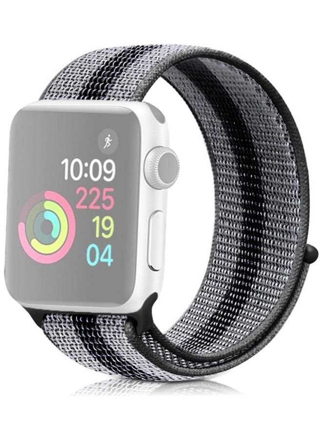 HuHa - Replacement Watchband for Apple Watch Series 7/6/5/4/3/2/1/SE 38/40/41mm Black/Grey - Image 1