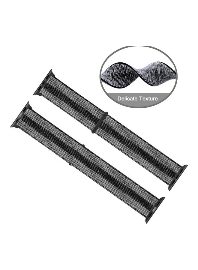 HuHa - Replacement Watchband for Apple Watch Series 7/6/5/4/3/2/1/SE 38/40/41mm Black/Grey - Image 1
