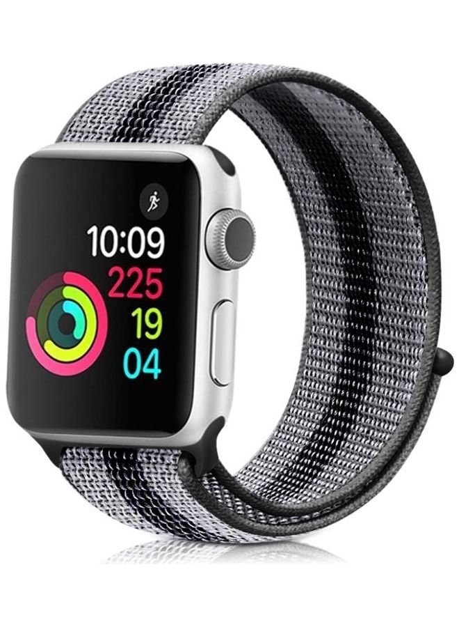 HuHa - Replacement Watchband for Apple Watch Series 7/6/5/4/3/2/1/SE 38/40/41mm Black/Grey - Image 1