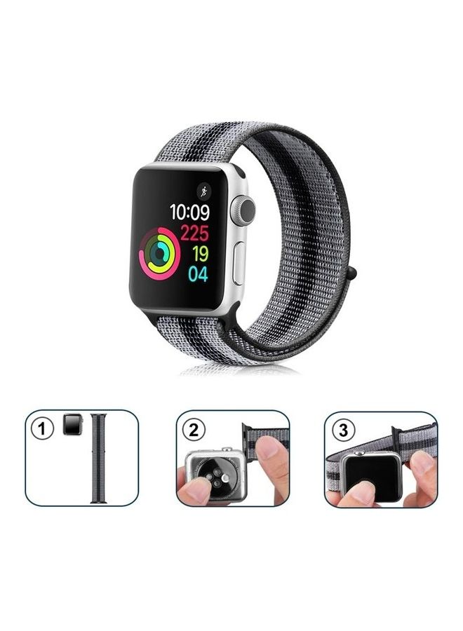 HuHa - Replacement Watchband for Apple Watch Series 7/6/5/4/3/2/1/SE 38/40/41mm Black/Grey - Image 1