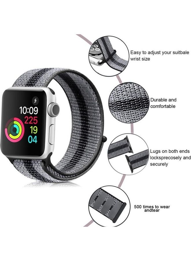 HuHa - Replacement Watchband for Apple Watch Series 7/6/5/4/3/2/1/SE 38/40/41mm Black/Grey - Image 1