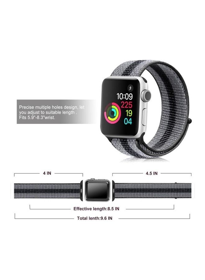HuHa - Replacement Watchband for Apple Watch Series 7/6/5/4/3/2/1/SE 38/40/41mm Black/Grey - Image 1