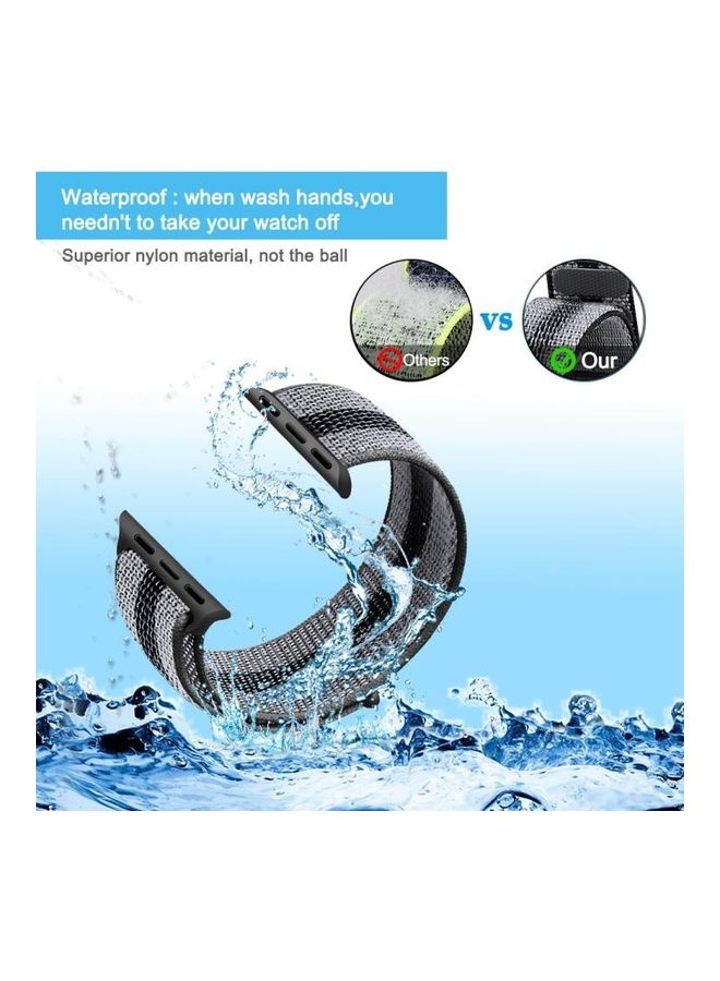 HuHa - Replacement Watchband for Apple Watch Series 7/6/5/4/3/2/1/SE 38/40/41mm Black/Grey - Image 1