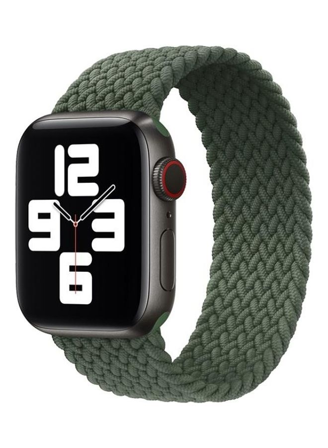 HuHa Metal Head Braided Solid Colour Replacement Watchband Dark Olive Green - Image 2