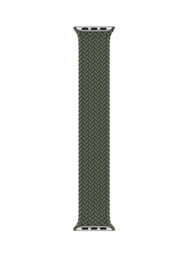 HuHa Nylon Single-Turn Braided Watchband For Apple Watch Series 7/6/5/4/3/2/1/SE 41/40/38mm Olive Green - Image 2