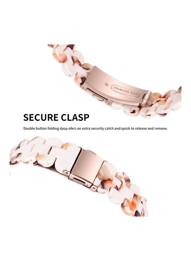 HuHa Oval Resin Replacement Strap Watchband For Apple Watch Series 7/6/5/4/3/2/1/SE 41/40/38mm Nougat - Image 3