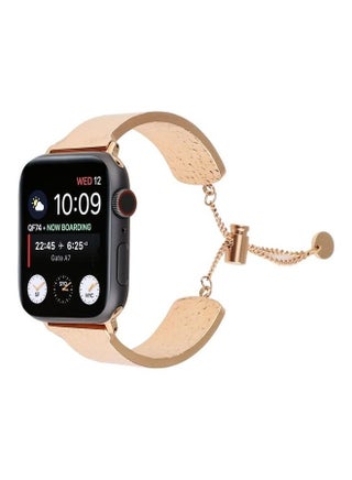 Simple 316 Stainless Steel Embossed Bracelet Watchband for Apple Watch Series 7/6/SE/5/4/3/2/1 38/40/41mm Rose Gold - v1634604887/N51421162A_1