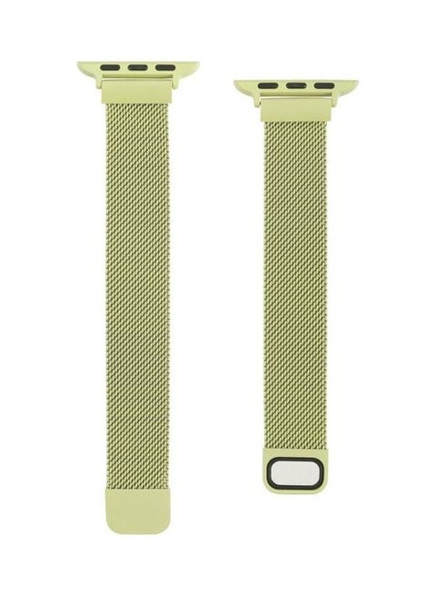 Small Waist Dual Section Milan Replacement Watchband For Apple Watch Series 7/6/SE/5/4/3/2/1 41/40/38mm Yellow