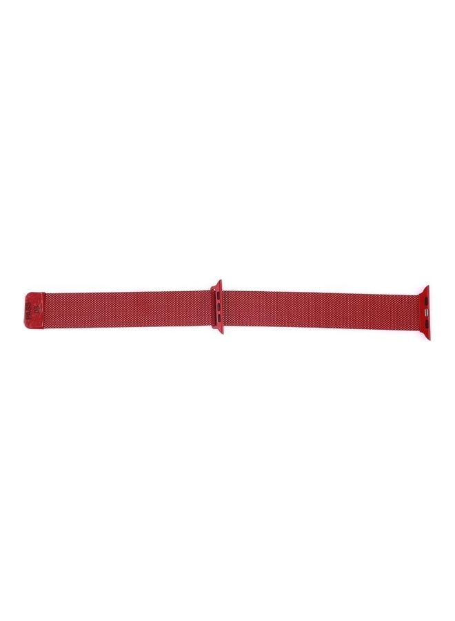 HuHa - Milanese Loop Magnetic Stainless Steel Watchband For Apple Watch Series 7/6/5/4/3/2/1/SE 45/44/42mm Red - Image 1